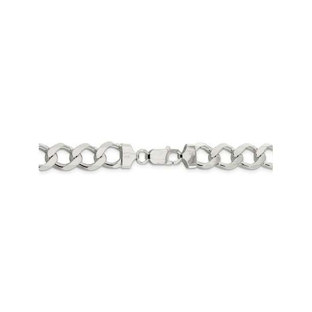 925 Sterling Silver Lightweight Flat Curb Chain Necklace 